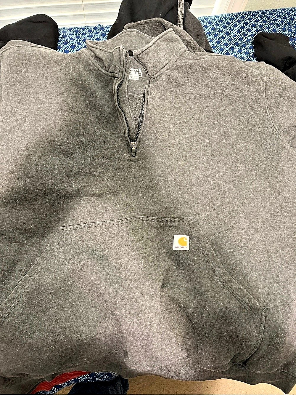 Carhartt Loose Fit Midweight Quarter-Zip Mock-Neck Sweatshirt Gray 4XL rain defe